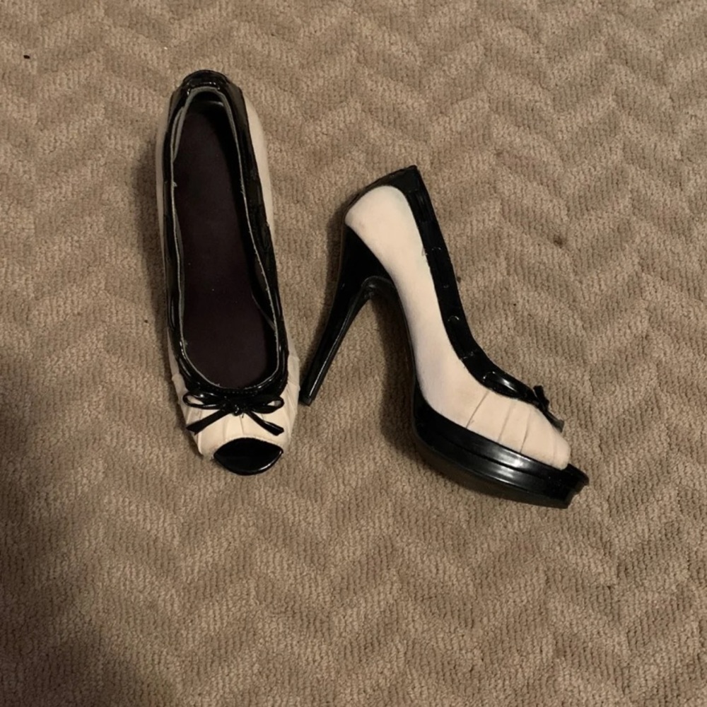 Black and white shoes